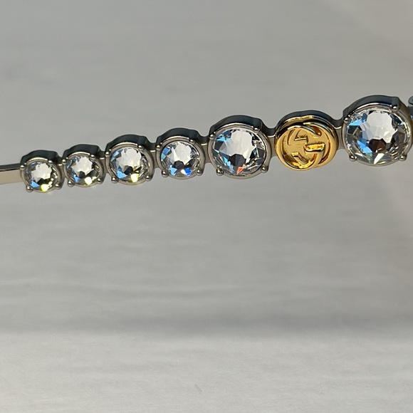 New -Gucci Silver ivory Crystal Cat Eye RunwayGg0641 Su… - Picture 7 of 15